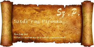 Sztáray Piroska névjegykártya