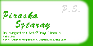 piroska sztaray business card